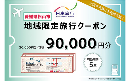愛媛県松山市 日本旅行 【地域限定旅行クーポン 90,000 円】 旅行 トラベル チケット 宿泊 宿泊券 旅館 予約 観光 愛媛県 松山市 人気 おすすめ 【NTA004】