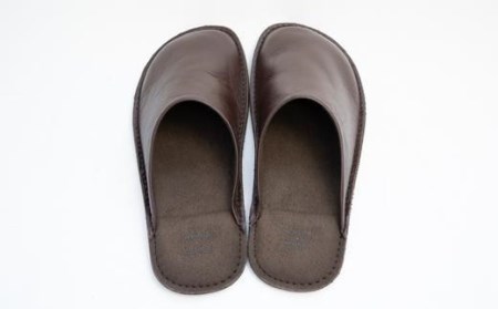 （ダークブラウン）ルームサボ スムースレザースリッパ 紳士F(26-27cm) Reela 本革 MEN スリッパ スリッパ スリッパ スリッパ スリッパ【YMT0131】