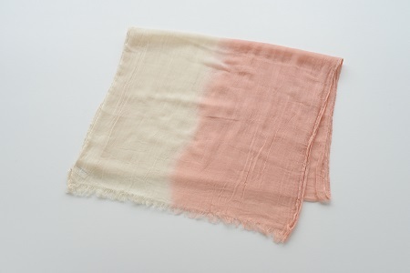 草木染 オーガニックコットン ストール 半染め(ピンク)【I000360P】
