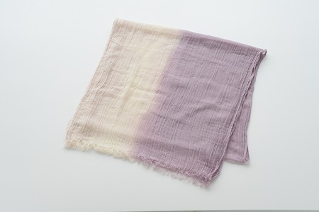 草木染 オーガニックコットン ストール 半染め（パープル）【I000360PU】