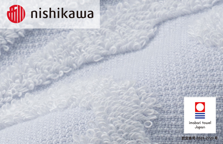 （今治タオルブランド認定）西川×今治　クオリアルタオルケット　ブルー QL3602【I001650B】