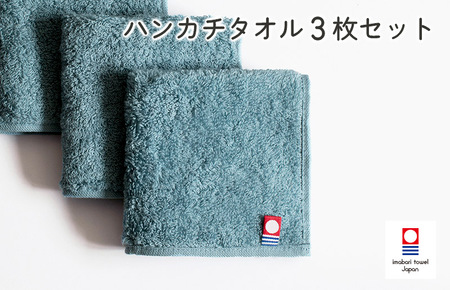（今治タオルブランド認定）今治ベーシックタオル　ハンカチタオル　3枚セット（グリーン） [I002130HT3G]