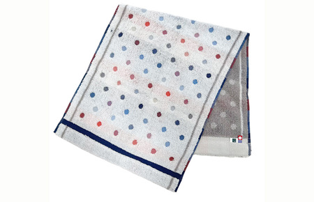 （今治タオルブランド認定品）オプス　フェイスタオル　3枚セット　ホワイト×グレー [I002700FT3W]