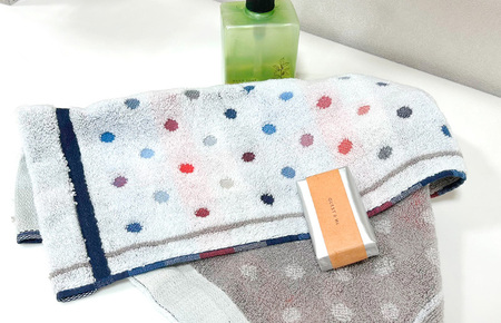 （今治タオルブランド認定品）オプス　フェイスタオル　3枚セット　ホワイト×グレー [I002700FT3W]