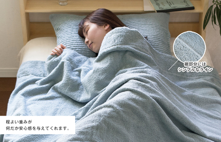 （今治タオルブランド認定）タオルケット かろやかカロケット（アッシュブルー）【I003500KT1ASB】