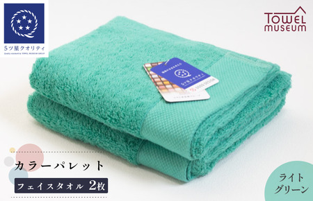 カラーパレット フェイスタオル2枚セット(ライトグリーン) タオル美術館【I001720FT2LG】