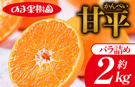甘平（2kg） [K003720K2] 人気商品 国産 高級フルーツ 人気商品 みかん 柑橘 フルーツ 果物 乃万青果 のま果樹園 甘平 高級柑橘