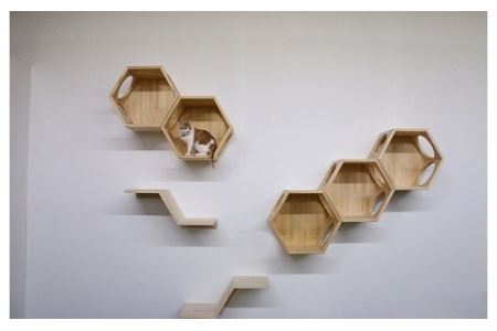 ネコロク（国産ヒノキのキャットステップ） [VE00570]