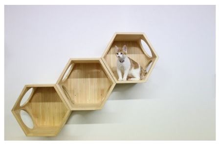 ネコロク（国産ヒノキのキャットステップ） [VE00570]