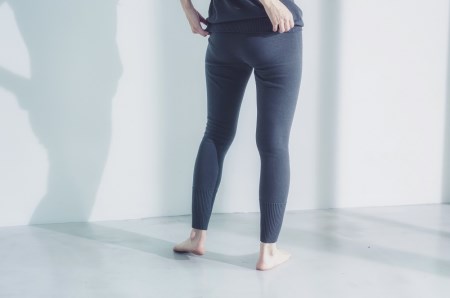 aroundsea WOMENS ウエストカバーニットレギンス【Lサイズ／ディープグレー】 [VC01156]