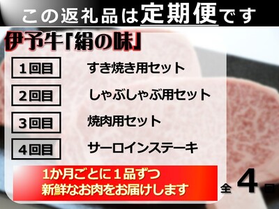 今治産伊予牛　定期便(すき焼き、しゃぶしゃぶ、焼肉、サーロインステーキ)[VF09180]