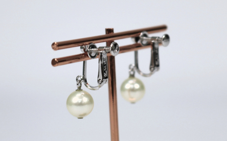 パール イヤリング シルバー スイングタイプ 8.0-8.5mm 宇和海真珠 A036-102012