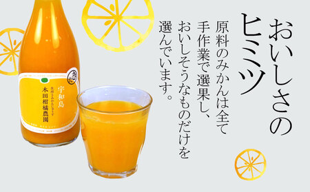 みかんジュース 本物の100％みかんジュース 720ml × 4本 木田柑橘農園 H015-185004