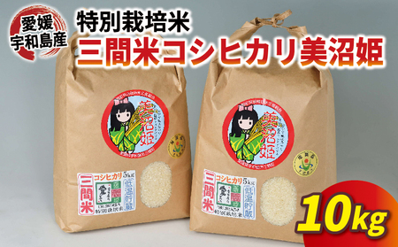 新米 コシヒカリ 美沼姫 計10kg 三間町特別栽培米生産組合 特別栽培米