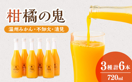 柑橘の鬼　みかんジュース2本、不知火ジュース2本　清見ジュース2本　6本セット【E56-30】【1302421】