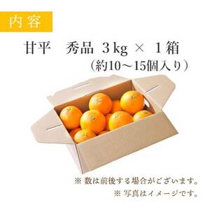 【2025年1月下旬以降発送】愛媛限定栽培柑橘 甘平(かんぺい)3kg【D25-8】【1268366】