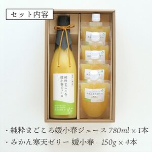 愛媛でしか栽培できない希少柑橘 媛小春(ひめこはる)のジュースと寒天ゼリーセット【D25-84】【1309625】