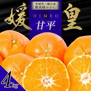 最高級みかん 媛皇 甘平 4kg 愛媛県 八幡浜産 西宇和地区 扁平で濃い味【E25-301】【1713017】