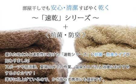 今治タオルブランド 乾きやすい 「速乾」シリーズ 抗菌防臭ミニバスタオル2枚セット (ブラウン&ベージュ) 【Hello!NEW】
