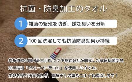 今治タオルブランド 乾きやすい 「速乾」シリーズ 抗菌防臭ミニバスタオル2枚セット (ブラウン&ベージュ) 【Hello!NEW】