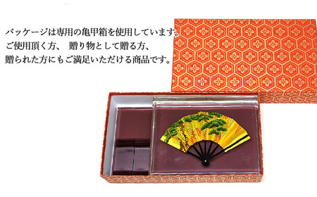 高級 インテリア アクリル 飾り扇子 （松） 日本製 専用亀甲箱入り