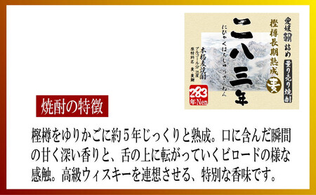麦焼酎 家飲み「長期5年貯蔵」「283年」10L【愛媛朝詰め】量り売り焼酎 樽貯蔵 長期熟成 居酒屋風 マイサーバー