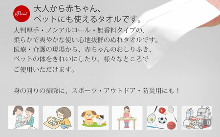 ウェットタオル 大判（18cm×40cm）厚手 さわやかたおるちゃん （バケツ型 徳用 150枚入）×2個 合計300枚【SPC】