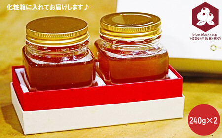 日本蜜蜂 100% 純粋 はちみつ 非加熱 240g×2 希少 国産 蜂蜜 ハチミツ