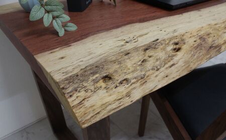 【一点もの】 ブビンガ 銘木 一枚板 デスク｜ 家具