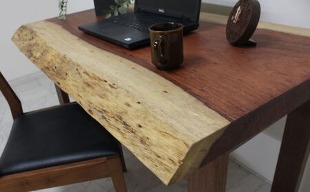 【一点もの】 ブビンガ 銘木 一枚板 デスク｜ 家具