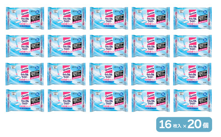 クイックルワイパー 立体吸着ウェットシート【香りが残らないタイプ】(16枚入×20個)| 掃除 日用品