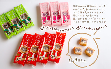 西条銘菓「たぬきまんじゅう」3種アソート 30個入 化粧箱 つぶあん いちご 抹茶 和菓子