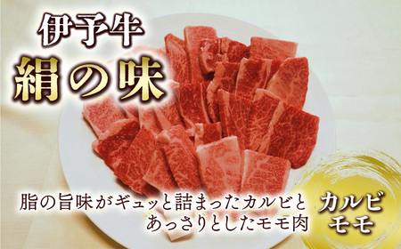 伊予牛絹の味 焼肉用 カルビ・モモ 500g (冷凍)｜ 黒毛和牛 A4～A5