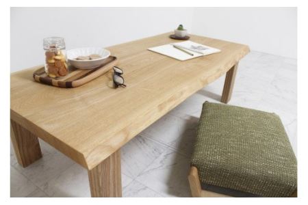 リビングテーブル　自然木無垢 タモ ＴＭ 1300_4Leg