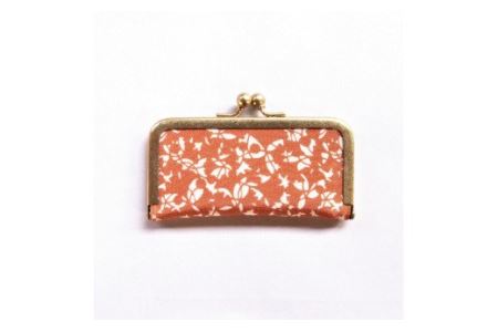 伊予小紋いちよう　がま口小物入れ （ 銀杏 ）｜ ハンドメイド 手仕事 反物