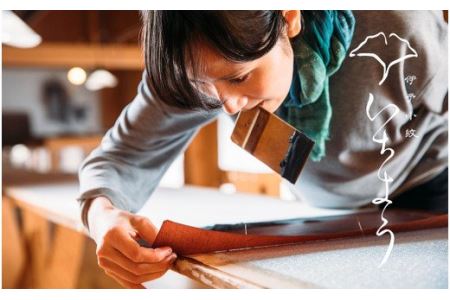 伊予小紋いちよう　がま口小物入れ （ 銀杏 ）｜ ハンドメイド 手仕事 反物