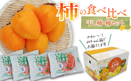 【先行予約】 柿の食べ比べ　干し柿・柿セット　2025年12月発送　あたご柿 あんぽ柿 柿