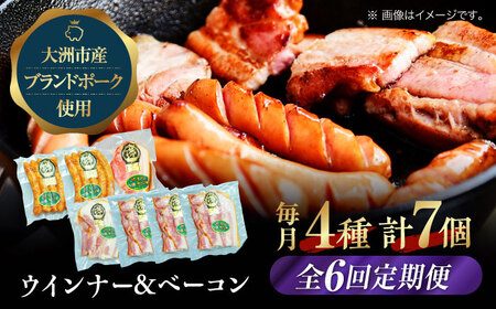 ベーコン【全6回定期便】ウィンナーセット（大） ベーコン[AGAZ023]