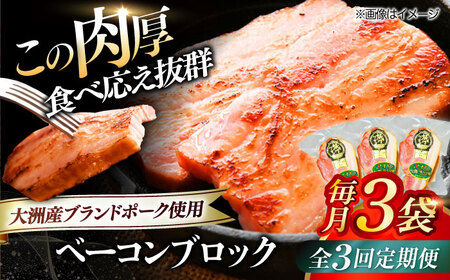 ベーコン【全3回定期便】ブロック180g×3個セット ベーコン[AGAZ049]