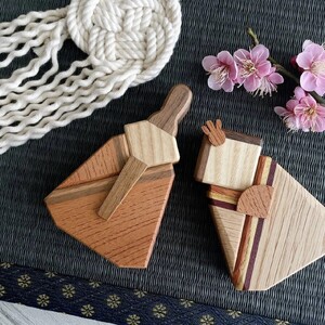 ひな人形 木製 インテリア 天然木 おひな様 雛飾り ひな祭り 初節句 3月3日 桃の節句 お祝い 女の子 卓上 コンパクト ウォルナット 欅 オーク 無垢 天然素材 置き物 ギフト プレゼント 伊予市｜D02