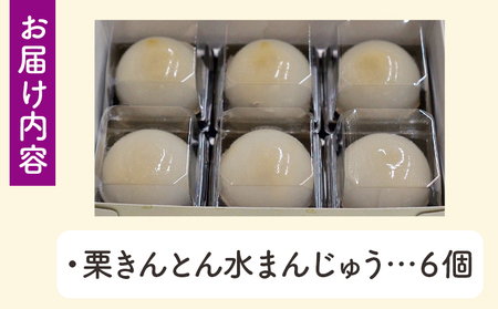＜栗きんとん水まんじゅう 6個＞ 水饅頭 みずみずしい美味しさ 涼やか ぷるぷるのひんやり食感 冷菓 涼しげなお菓子 栗菓子 マロン くり 和栗 スイーツ 和菓子 お土産 秋 城川町 県産 城川ファクトリー 愛媛県 西予市【冷凍】『1か月以内に順次出荷予定』SSF0029
