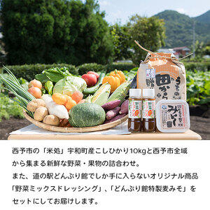 せいよ旬の野菜・果物・宇和米10kg詰合せセット UDB0003 | 愛媛