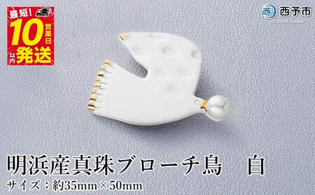 明浜産真珠ブローチ鳥 白 愛媛県西予市 ふるさと納税サイト ふるなび