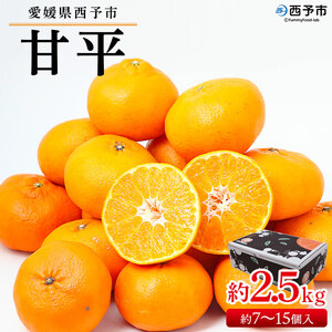 ＜愛媛県西予市産 甘平 約2.5kg（約7～15個入）＞ 果物 フルーツ 柑橘 みかん ミカン オレンジ かんぺい カンペイ 甘い 期間限定 季節限定 贈答用 ギフト プレゼント 食べて応援 特産品 愛媛県 西予市【常温】『2026年2月上旬～3月上旬迄に順次出荷予定』UUB0036