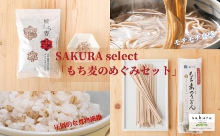 SAKURA select 「もち麦のめぐみセット」 麺類 うどん 乾麺 お米 食物繊維 主食 ランチ 昼ごはん 夜ごはん 夜食 