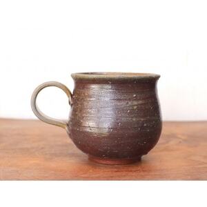 備前焼　コーヒーカップ(大)　ロクロ目・サンギリ　c7-058【1451110】