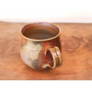 備前焼　コーヒーカップ(大)　ロクロ目・サンギリ　c7-058【1451110】