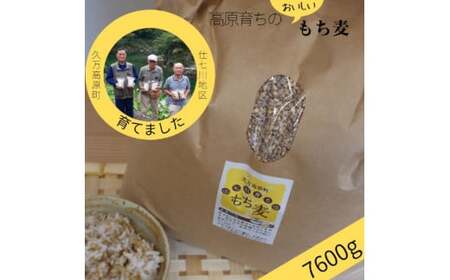 【仕七川育ちのもち麦 7,600g】清流と綺麗な土が育て、イナキ干しで仕上げた美味しいもち麦※着日指定不可