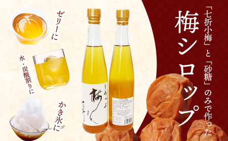 七折小梅の梅シロップ 500ml×2本入り【砥部町 七折 特産品 手摘み 小梅 うめ 梅ジュース カクテル 炭酸 ゼリー かき氷 無添加 化粧箱 贈答】 加工食品 