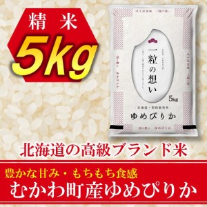 【令和4年産新米】北海道のブランド米!北海道むかわ町産ゆめぴりか 精米5kg【1339665】